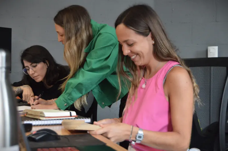 The Corner team at the studio table
